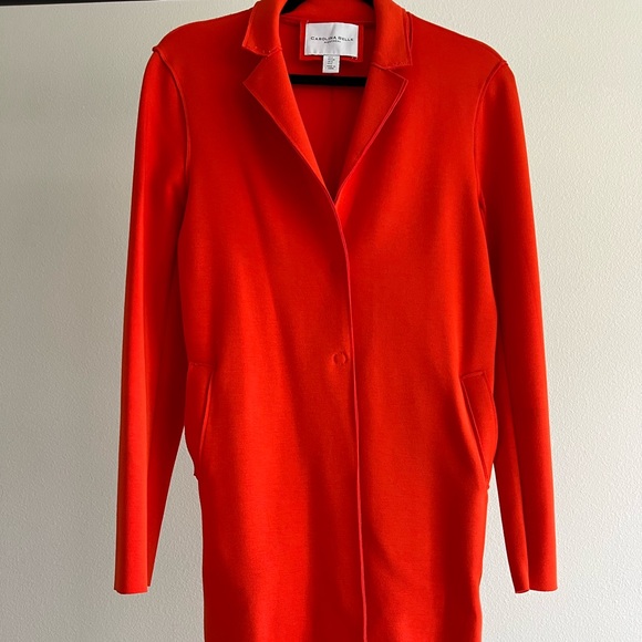 Orange mid length jacket great for the fall time only worn twice! - Picture 2 of 2